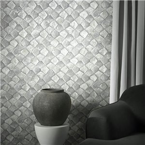 Papeldecor|Modern wallpaper with large green glossy flowers|Wallpaper 2