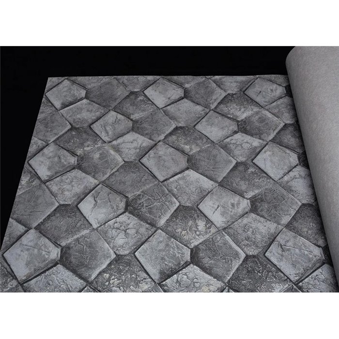 Marburg|Moderner Mosaik-Wandbelag in Gold und Silber|Tapeten