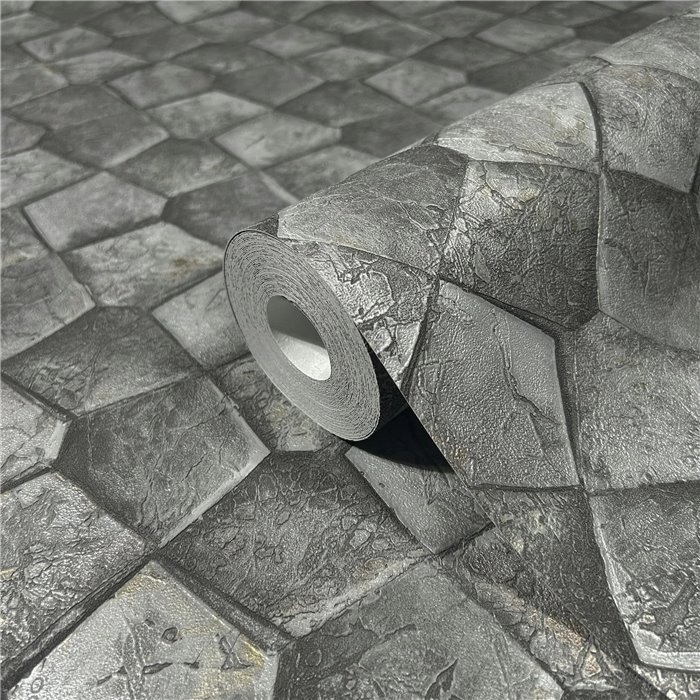 Marburg|Wallpaper modern mosaic stone gold and silver|Wallpaper