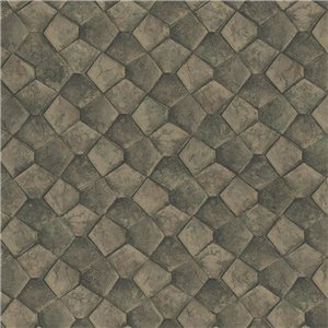 Elitis|Tapete in Ponyfelloptik grau im Patchwork-Design|Lederimitat