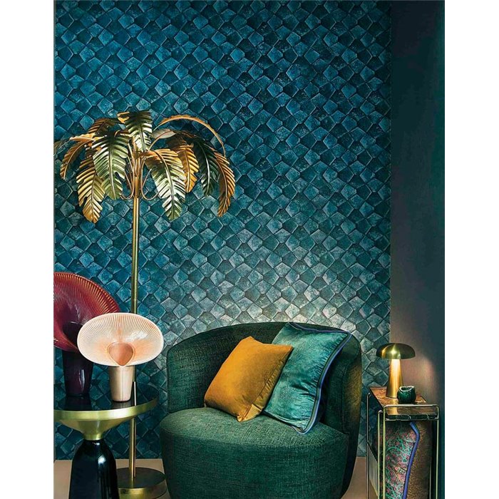 Marburg|Papel pintado moderno mosaico azul|Papel Pintado