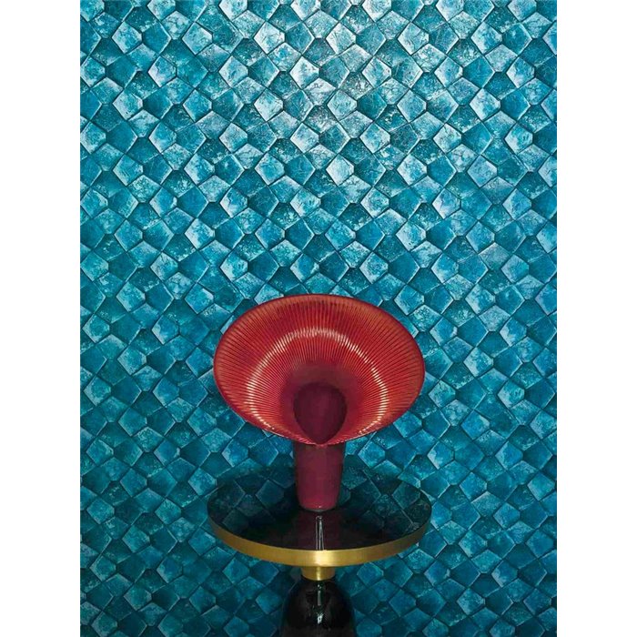 Marburg|Modern blue mosaic wallpaper|Wallpaper