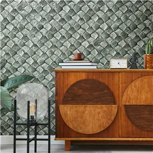 Versace|Baroque collage wallpaper in classic modern style blue and gold|Wallpaper 2