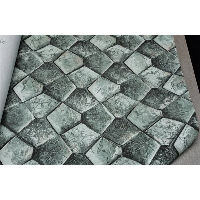 Marburg|Papier Peint mosaïque pierre vert grisâtre|Papier Peint