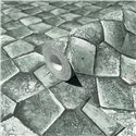 Marburg|Wallpaper greenish-gray stone mosaic|Wallpaper