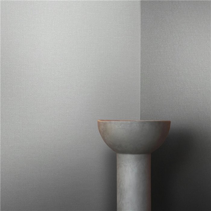 Marburg|Light gray modern plain wallpaper with a textile effect|Fabric Imitation