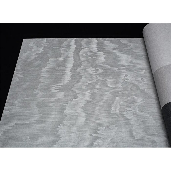 Marburg|Papier Peint effet soie argent moderne|Métalliques