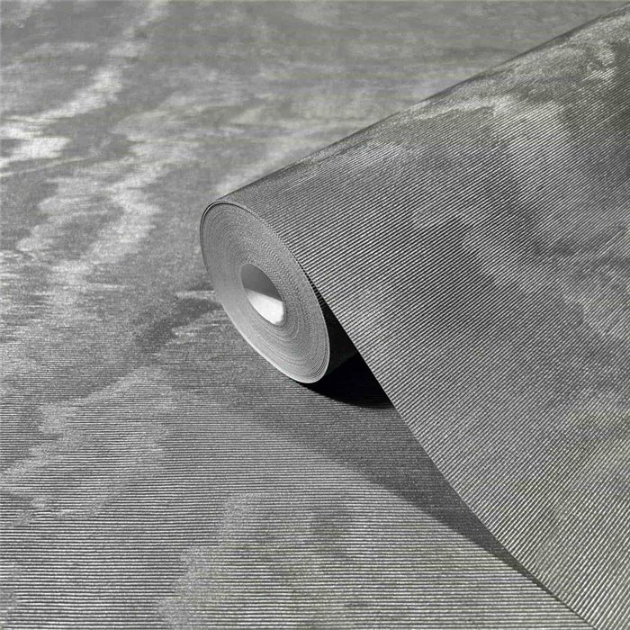 Marburg|Papel pintado efecto seda gris antracita moderno|Metalizado