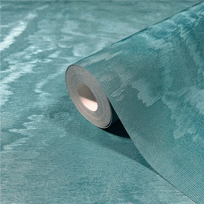 Marburg|Papel pintado efecto seda color petróleo moderno|Metalizado