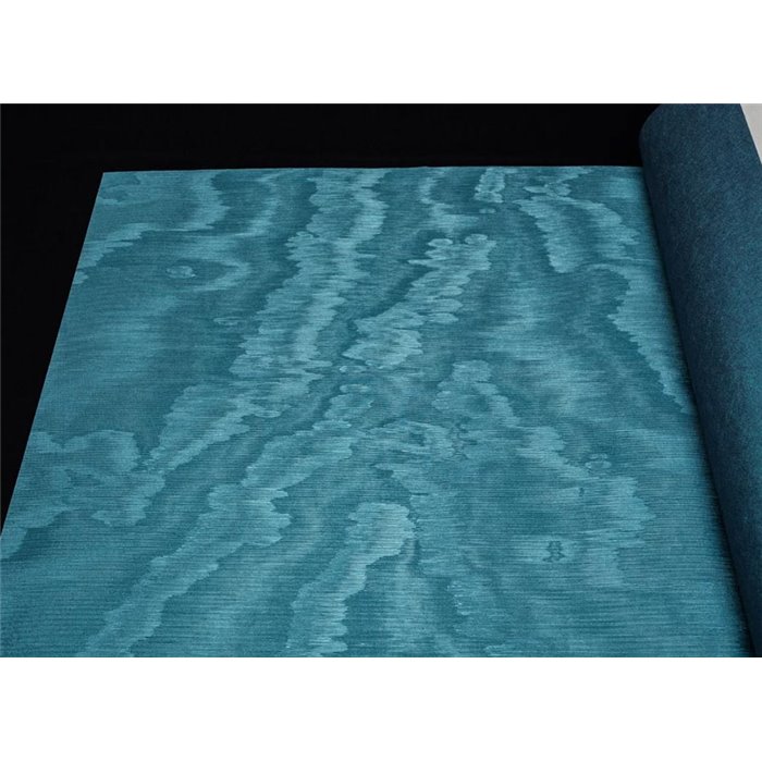 Marburg|Papel pintado efecto seda color petróleo moderno|Metalizado