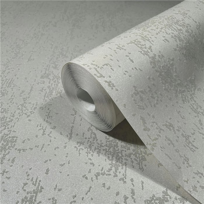 Papel pintado falso liso metalizado blanco crema moderno - Marburg Eclectic 86547