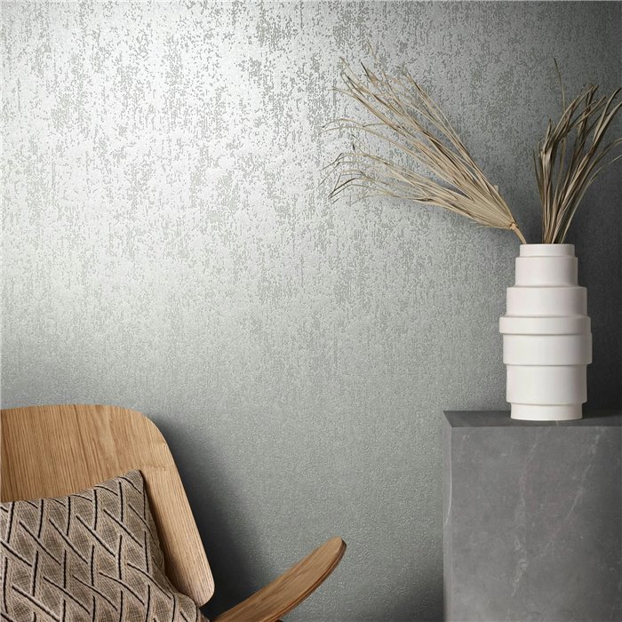 Marburg|Metallic silver gray modern faux plain Wallpaper|Metallics