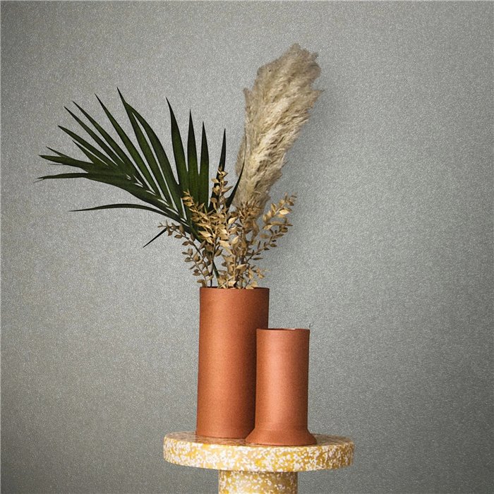 Marburg|Papel pintado liso efecto cromado gris claro moderno|Papel Pintado