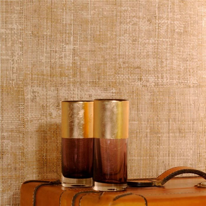 Elitis|Papier peint vinyle effet raphia marron|Imitation Raphia