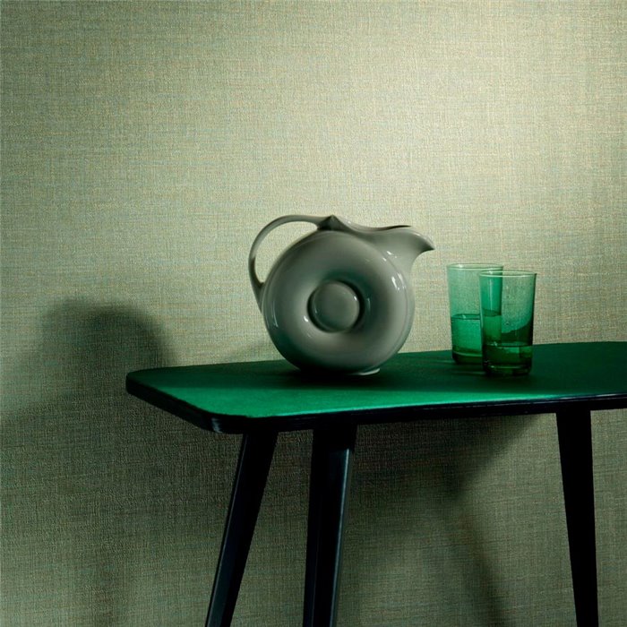 Elitis|Papier peint haut de gamme effet raphia vert|Imitation Raphia