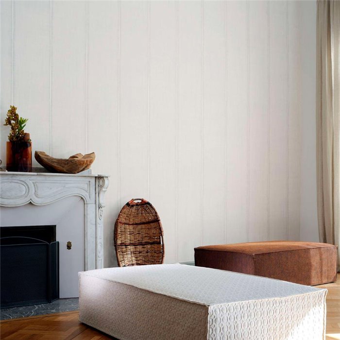 Elitis|High-end white silk and linen textured wallpaper|Fabric Imitation