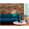 Elitis|Papier peint vinyle effet bois marron et vert|Imitation Bois