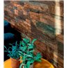 Elitis|Vinyl wallpaper with brown and green wood effect|Wood Imitation