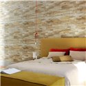Elitis|Papier peint bois de palmier beige et gris haut de gamme|Imitation Bois