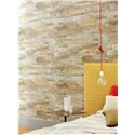 Elitis|Papier peint bois de palmier beige et gris haut de gamme|Imitation Bois