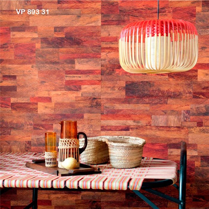 Elitis|Tapete in Holzoptik dunkle Töne mit Relief|Holzimitat