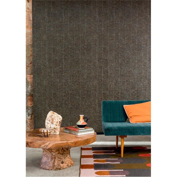 Elitis|Dark-toned wicker wallpaper with sophisticated air|Wallpaper