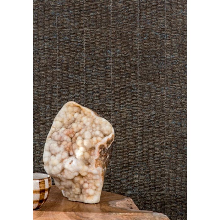 Elitis|Dark-toned wicker wallpaper with sophisticated air|Wallpaper