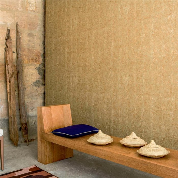 Elitis|Papel pintado mimbre lacado dorado y bronce estilo étnico|Papel Pintado