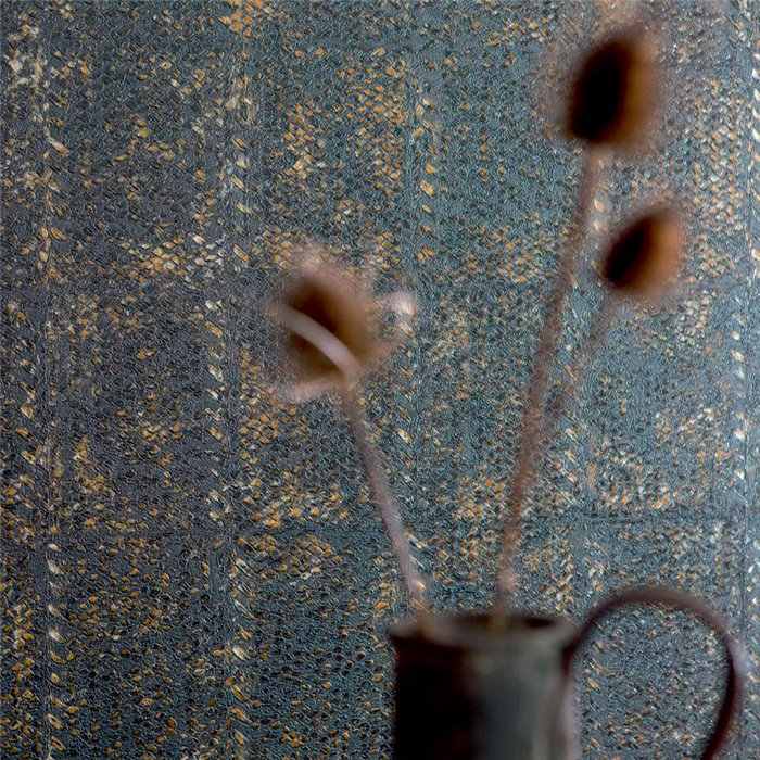 Elitis|Black wicker-effect wallpaper with ethnic relief, high quality|Wallpaper