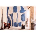 Elitis|Papier peint panoramique abstrait texture osier bleu|Panoramiques