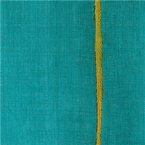 Elitis|Wallpaper with vegetable raffia fibre in mustard colour with green stripes|Wallpaper