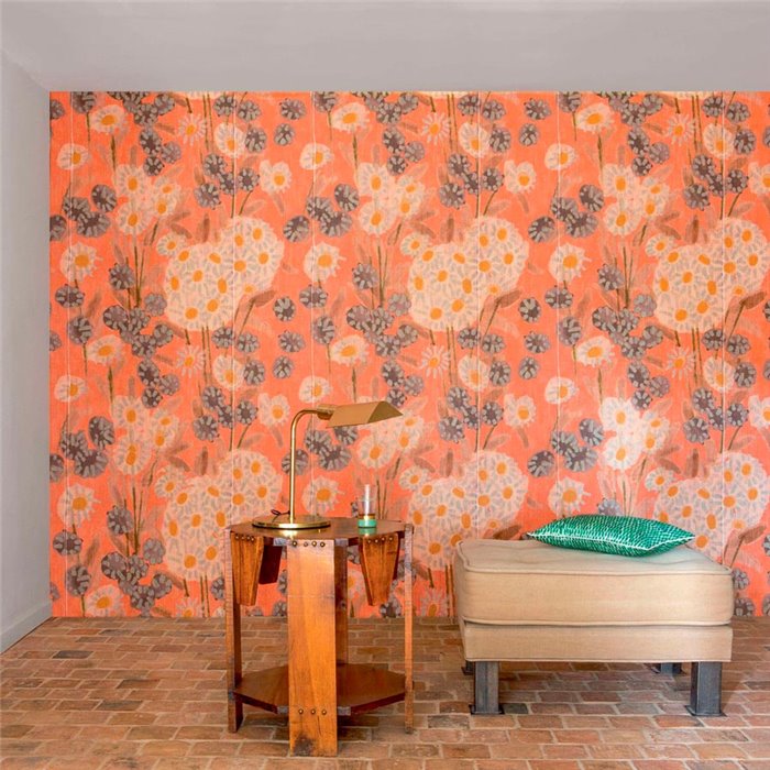 Elitis|Papier peint vintage à motif de marguerites|Papier Peint