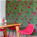 Elitis|Papier peint décoratif avec oiseaux tropicaux et palmiers|Papier Peint