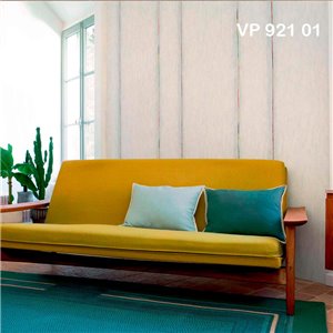 Elitis|Wallpaper with vegetable raffia fibre in mustard colour with green stripes|Wallpaper 2