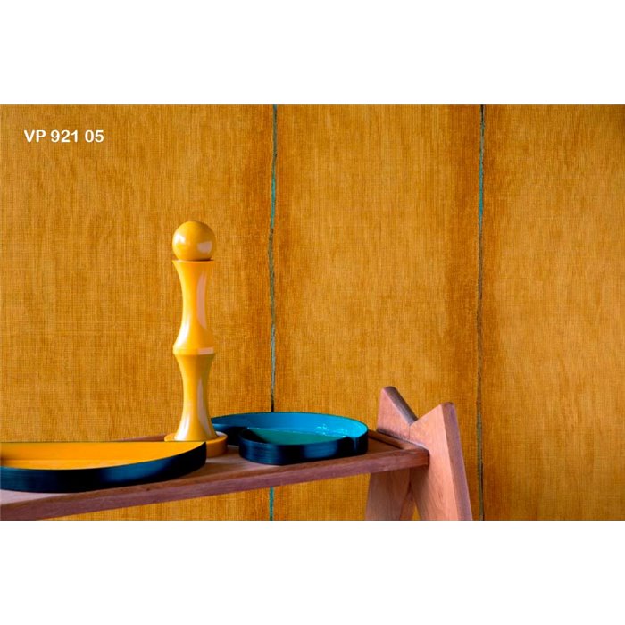 Elitis|Artisanal raffia wallpaper in light blue with relief and lines|Wallpaper