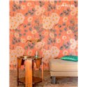 Elitis|Florale Tapete mit großen Retro-Margeriten|Tapeten