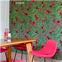 Elitis|Tropical wallpaper with palm trees and exotic birds|Wallpaper