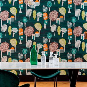 Casamance|Ägyptische Lotustapete blau|Hochwertige 2