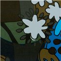 Elitis|Bäuerliche Tapete mit Szenen und Retro-Blumen|Tapeten