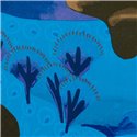Elitis|Tapete mit blauen Hügeln und Bäumen, orientalischer Stil|Tapeten