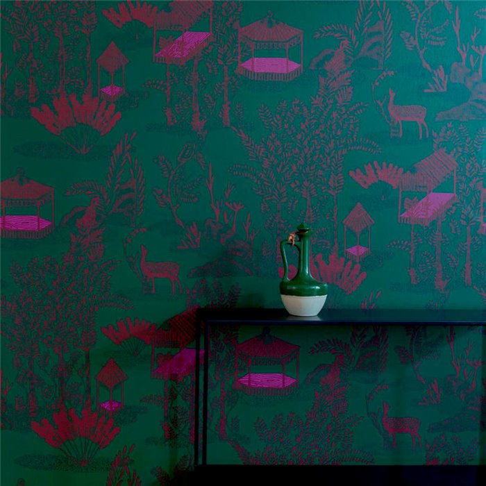 Papel pintado inspirado en pintura india en miniatura - Élitis Les petites histoires TP32005