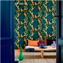Elitis|Bucolic wallpaper with floral illustrations|Wallpaper