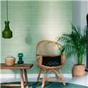Elitis|Wallpaper with irregular green stripes, high-quality textile effect|Wallpaper
