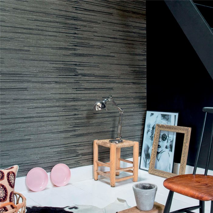 Elitis|Papier peint effet soie gris style oriental|Papier Peint