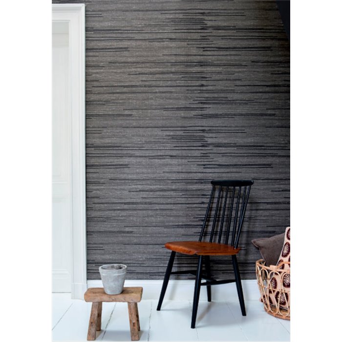 Elitis|Oriental-style grey silk-effect wallpaper|Wallpaper