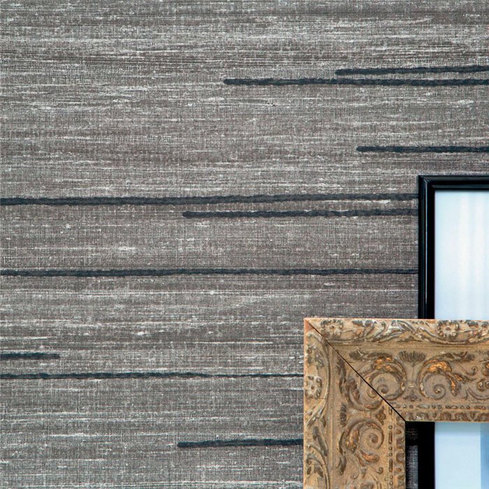 Elitis|Oriental-style grey silk-effect wallpaper|Wallpaper