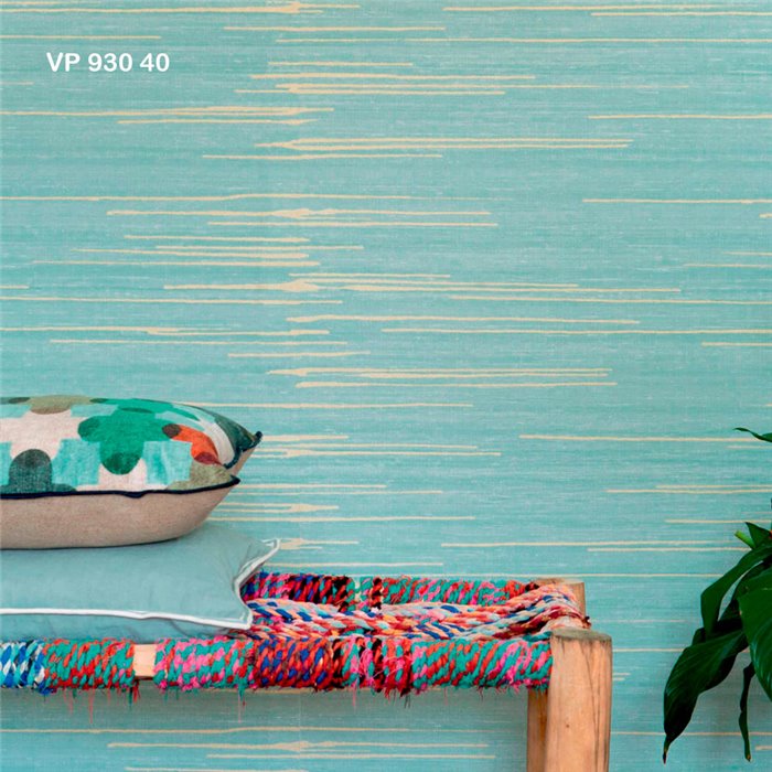 Papel pintado efecto textil, seda oriental verde - Élitis Soie changeante VP93041