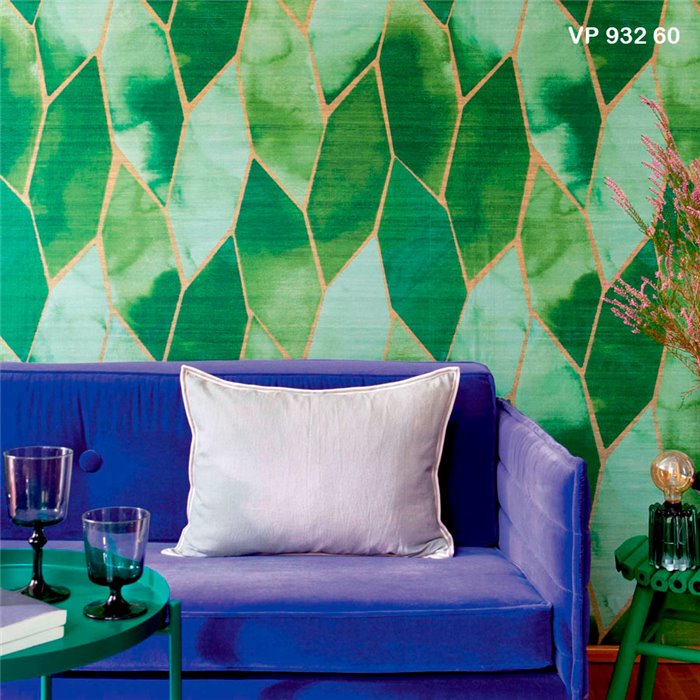Elitis|Mint green dyed silk-effect wallpaper|Wallpaper
