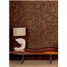 Elitis|Vinyl wallpaper with carved wood effect in brown tones|Wallpaper
