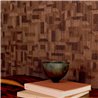 Elitis|Papier peint vinyle effet bois sculpté tons marron|Papier Peint